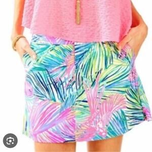 Lilly Pulitzer Nicki Skort - Mini Skirt in Scarlet Macaw Pink Blue Green Size 0